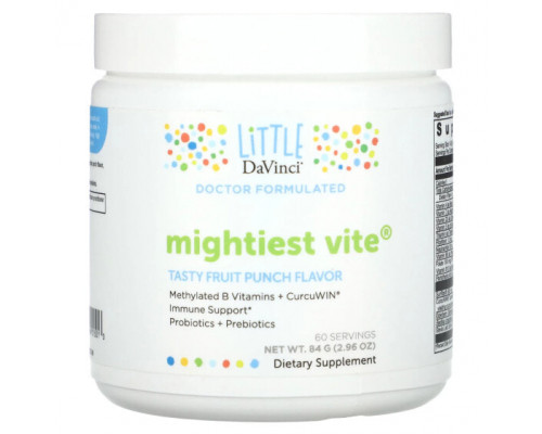 Детское здоровье Little DaVinci, Mightiest Vite, вкусный фруктовый пунш, 84 г (2,96 унции) Детское здоровье Little DaVinci, Mightiest Vite, вкусный фруктовый пунш, 84 г (2,96 унции)