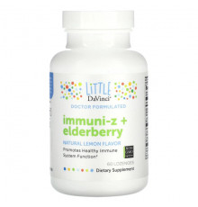 Детское здоровье Little DaVinci, Immuni-Z +, бузина, натуральный лимон, 60 пастилок