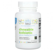 Детское здоровье Little DaVinci, Жевательный Kidbiotic, тропические фрукты, 45 таблеток