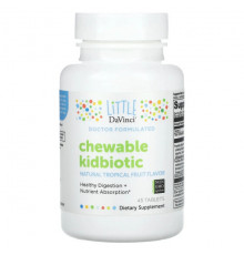 Детское здоровье Little DaVinci, Жевательный Kidbiotic, тропические фрукты, 45 таблеток