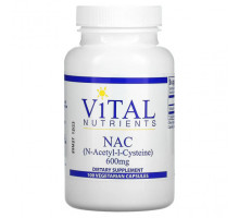 Антиоксиданты Vital Nutrients, N-ацетил-L-цистеин, 600 мг, 100 вегетарианских капсул