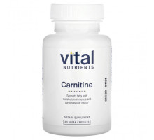 Аминокислоты Vital Nutrients, Карнитин, 60 веганских капсул