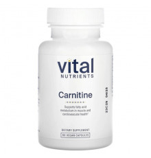 Аминокислоты Vital Nutrients, Карнитин, 60 веганских капсул