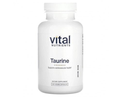 Аминокислоты Vital Nutrients, Таурин`` 120 веганских капсул Аминокислоты Vital Nutrients, Таурин`` 120 веганских капсул