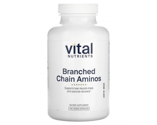 Аминокислоты Vital Nutrients, Аминокислоты с разветвленной цепью, 180 веганских капсул Аминокислоты Vital Nutrients, Аминокислоты с разветвленной цепью, 180 веганских капсул