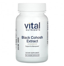 Женское здоровье Vital Nutrients, Экстракт черного кохоша, 60 веганских капсул