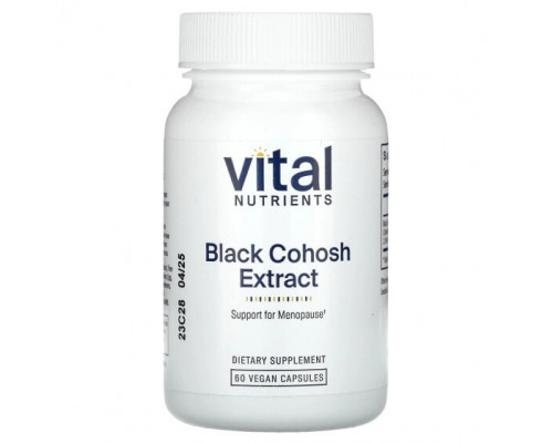 Женское здоровье Vital Nutrients, Экстракт черного кохоша, 60 веганских капсул Женское здоровье Vital Nutrients, Экстракт черного кохоша, 60 веганских капсул