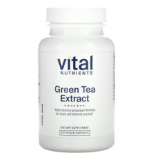 Зеленый кофе и гуарана Vital Nutrients, экстракт зеленого чая, 120 веганских капсул