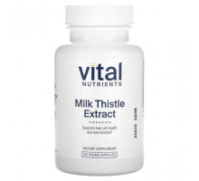 Растительные экстракты и настойки Vital Nutrients, Экстракт расторопши, 60 веганских капсул