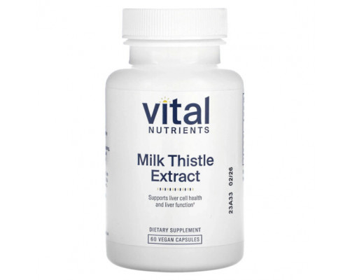 Растительные экстракты и настойки Vital Nutrients, Экстракт расторопши, 60 веганских капсул Растительные экстракты и настойки Vital Nutrients, Экстракт расторопши, 60 веганских капсул