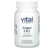 Травы и натуральные средства Vital Nutrients, Guggul E & Z, 60 веганских капсул