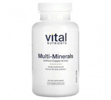 Витаминно-минеральные комплексы Vital Nutrients, Мультиминералы (без меди и железа), 120 веганских капсул
