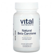 Антиоксиданты Vital Nutrients, натуральный бета-каротин, 90 мягких таблеток