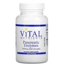 Для пищеварительной системы Vital Nutrients, Ферменты поджелудочной железы, 500 мг, 90 капсул