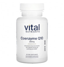 Антиоксиданты Vital Nutrients, Коэнзим Q10, 200 мг, 60 веганских капсул