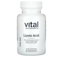 Антиоксиданты Vital Nutrients, Липоевая кислота, 60 веганских капсул