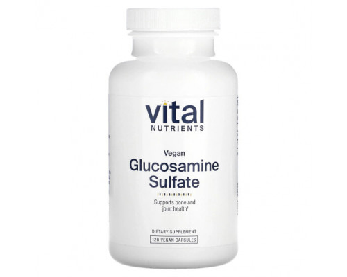 Глюкозамин, Хондроитин, МСМ Vital Nutrients, Веганский сульфат глюкозамина, 120 веганских капсул Глюкозамин, Хондроитин, МСМ Vital Nutrients, Веганский сульфат глюкозамина, 120 веганских капсул