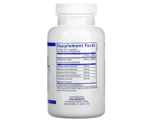 Vital Nutrients, Adrenal Support, 120 Capsules Vital Nutrients, Adrenal Support, 120 Capsules