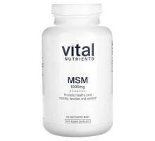 Глюкозамин, Хондроитин, МСМ Vital Nutrients, МСМ, 1000 мг, 240 веганских капсул