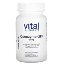 Антиоксиданты Vital Nutrients, Коэнзим Q10, 60 мг, 60 веганских капсул