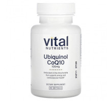 Антиоксиданты Vital Nutrients, Убихинол коэнзим Q10, 100 мг, 60 мягких таблеток