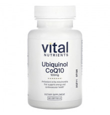 Антиоксиданты Vital Nutrients, Убихинол коэнзим Q10, 100 мг, 60 мягких таблеток
