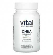 Мужское здоровье Vital Nutrients, ДГЭА (микронизированный), 50 мг, 60 веганских капсул