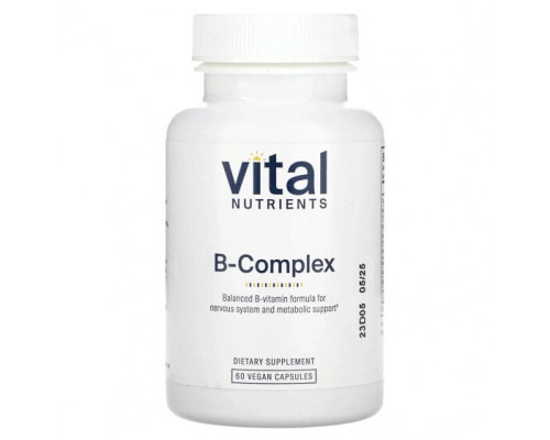 Витамины группы B Vital Nutrients, B-Complex, 60 веганских капсул Витамины группы B Vital Nutrients, B-Complex, 60 веганских капсул