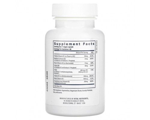 Витамины группы B Vital Nutrients, B-Complex, 60 веганских капсул Витамины группы B Vital Nutrients, B-Complex, 60 веганских капсул
