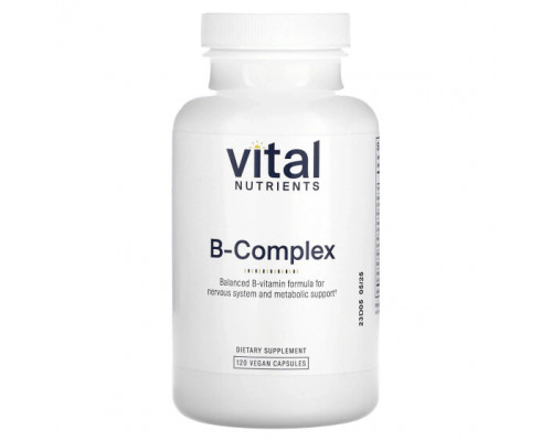 Витамины группы B Vital Nutrients, B-Complex, 120 веганских капсул Витамины группы B Vital Nutrients, B-Complex, 120 веганских капсул