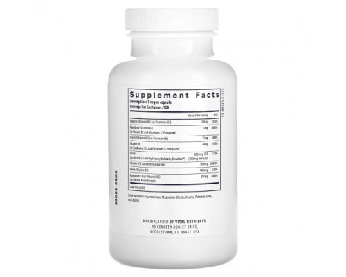 Витамины группы B Vital Nutrients, B-Complex, 120 веганских капсул Витамины группы B Vital Nutrients, B-Complex, 120 веганских капсул