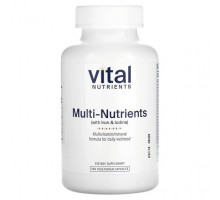 Витаминно-минеральные комплексы Vital Nutrients, Мультиэлементы (с железом и йодом), 180 вегетарианских капсул
