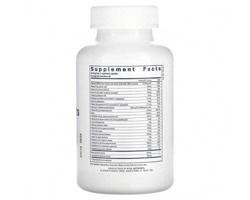 Витаминно-минеральные комплексы Vital Nutrients, Мультиэлементы (с железом и йодом), 180 вегетарианских капсул Витаминно-минеральные комплексы Vital Nutrients, Мультиэлементы (с железом и йодом), 180 вегетарианских капсул