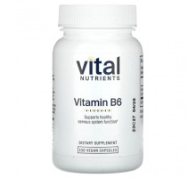 Витамины группы B Vital Nutrients, Витамин B6`` 100 веганских капсул