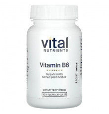 Витамины группы B Vital Nutrients, Витамин B6`` 100 веганских капсул