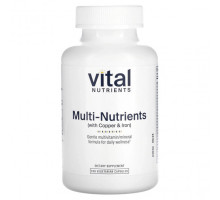 Витаминно-минеральные комплексы Vital Nutrients, Мультиэлементы (с медью и железом), 180 вегетарианских капсул