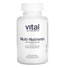 Витаминно-минеральные комплексы Vital Nutrients, Мультиэлементы (с медью и железом), 180 вегетарианских капсул