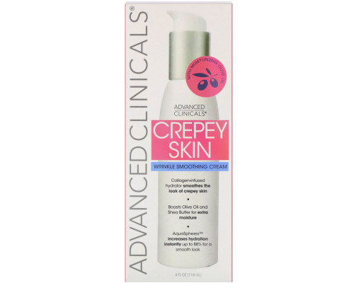 Advanced Clinicals, Crepey Skin, Wrinkle Smoothing Cream, 4 fl oz (118 ml) Advanced Clinicals, Crepey Skin, Wrinkle Smoothing Cream, 4 fl oz (118 ml)