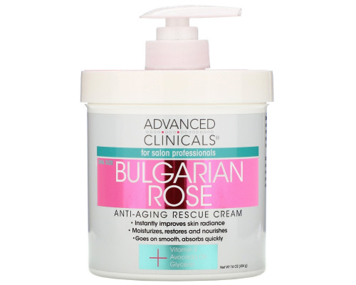 Advanced Clinicals, Anti-Aging Rescue Cream, Bulgarian Rose, 16 oz (454 g) Advanced Clinicals, Anti-Aging Rescue Cream, Bulgarian Rose, 16 oz (454 g)