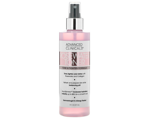 Advanced Clinicals, Rosewater Toner, Tone & Tighten Formula, 8 fl oz (237 ml) Advanced Clinicals, Rosewater Toner, Tone & Tighten Formula, 8 fl oz (237 ml)
