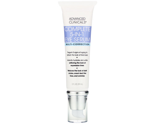 Advanced Clinicals, Complete 5-in-1 Eye Serum, Multi-Correction, 2 fl oz (59 ml) Advanced Clinicals, Complete 5-in-1 Eye Serum, Multi-Correction, 2 fl oz (59 ml)