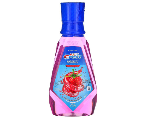 Crest, Kids, Anticavity Fluoride Rinse, Alcohol Free, For Kids 6 & Up, Strawberry Rush, 16.9 fl oz (500 ml) Crest, Kids, Anticavity Fluoride Rinse, Alcohol Free, For Kids 6 & Up, Strawberry Rush, 16.9 fl oz (500 ml)