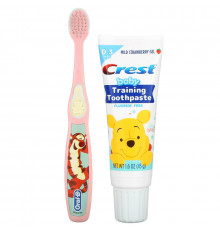 Crest, Baby Training Toothpaste Kit, Soft, 0-3 Years, Winnie the Pooh, Mild Strawberry, 1 Kit