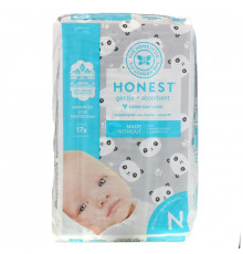 The Honest Company, Honest Diapers, Super-Soft Liner, Newborn, Pandas, Up to 10 Pounds, 32 Diapers