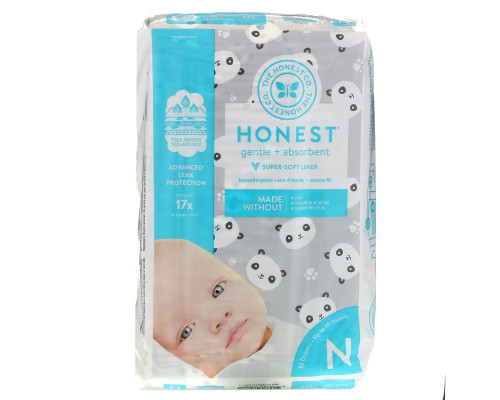 The Honest Company, Honest Diapers, Super-Soft Liner, Newborn, Pandas, Up to 10 Pounds, 32 Diapers The Honest Company, Honest Diapers, Super-Soft Liner, Newborn, Pandas, Up to 10 Pounds, 32 Diapers