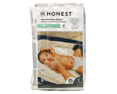The Honest Company, Honest Diapers, Size 1, 8-14 Pounds, Pandas, 35 Diapers The Honest Company, Honest Diapers, Size 1, 8-14 Pounds, Pandas, 35 Diapers