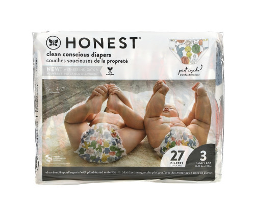 The Honest Company, Honest Diapers, Size 3, 16-28 Pounds, Pandas, 27 Diapers The Honest Company, Honest Diapers, Size 3, 16-28 Pounds, Pandas, 27 Diapers