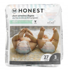 The Honest Company, Honest Diapers, Size 3, 16-28 Pounds, Rose Blossom, 27 Diapers