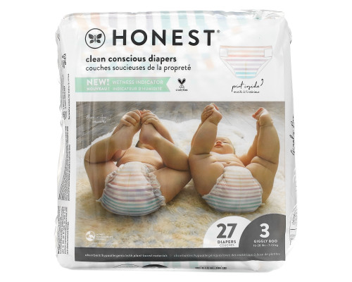 The Honest Company, Honest Diapers, Size 3, 16-28 Pounds, Rose Blossom, 27 Diapers The Honest Company, Honest Diapers, Size 3, 16-28 Pounds, Rose Blossom, 27 Diapers