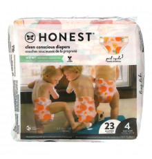 The Honest Company, Honest Diapers, Size 4, 22 - 37 Pounds, Rose Blossom, 23 Diapers